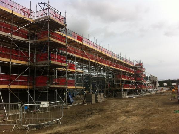Scaffold currently on the new Asda at Hayle Cornwall. Working for Online Brickwork. @NASCscaffolding 
